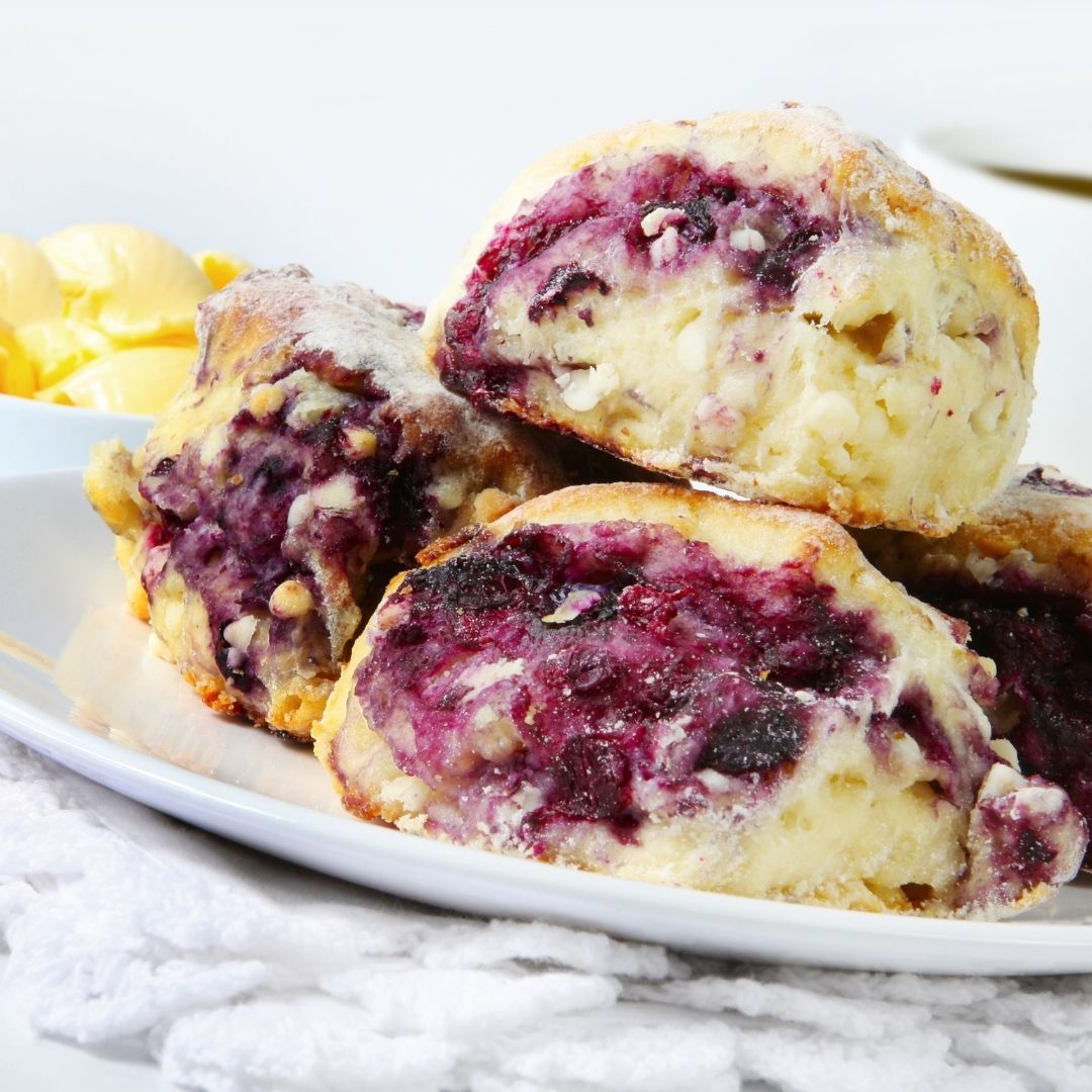 Baking with kids - Blueberry and white chocolate scones
