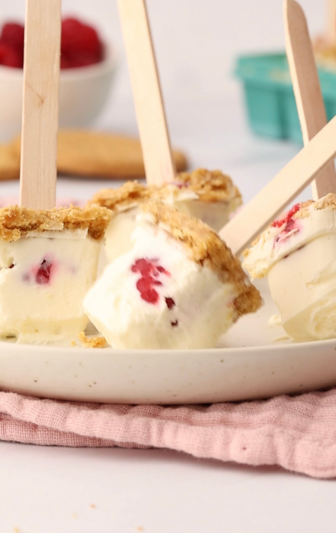 Ice cube tray cheesecake pops