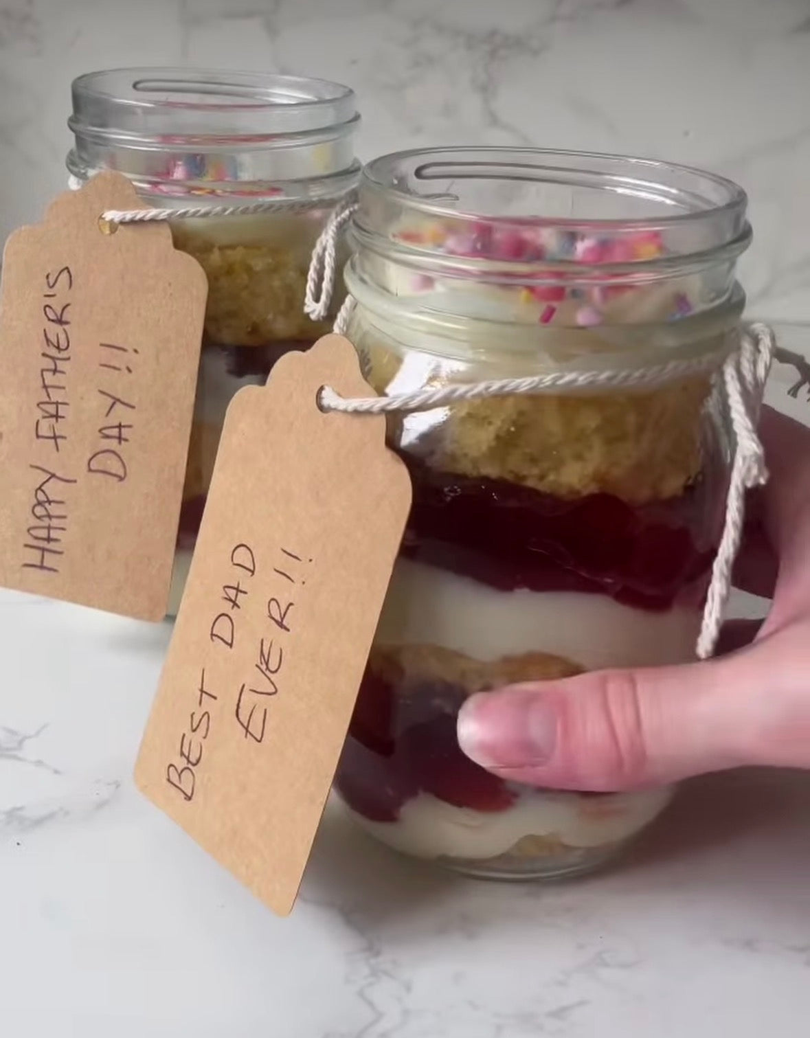 Cake in a jar gift idea for Fathers Day