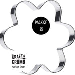 Flower-shaped metal cookie cutter, pack of 25, from Craft & Crumb Supply Shop.