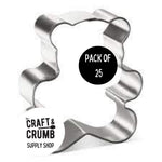 Bear-shaped cookie cutter with "Pack of 25" label, Craft & Crumb Supply Shop logo in the corner.